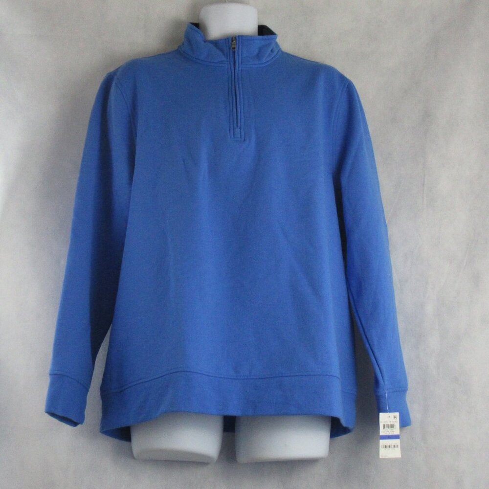 Club Room Men's 1/4-Zip Pullover Fleece Sweatshirt, Palace Blue, XL